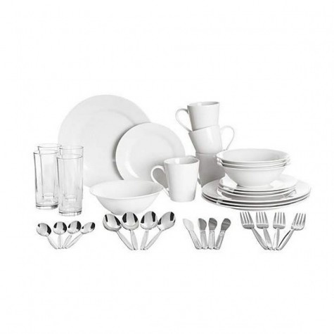 White 36 PIECE CUTLERY SET