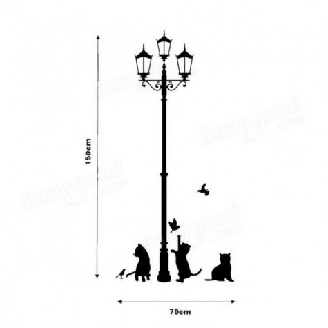 Lamp Cat Wall Stickers Home Stairs Sticker Decor Decorative Removable Wall Decal