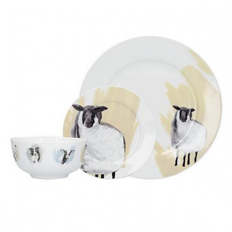 Nongjia courtyard exquisite animal illustration design set of 12 dinner tableware