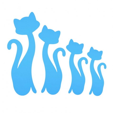 4Pcs Cute Silver DIY Sexy Cat Mirror Wall Stickers Home Wall Bedroom Office Decor