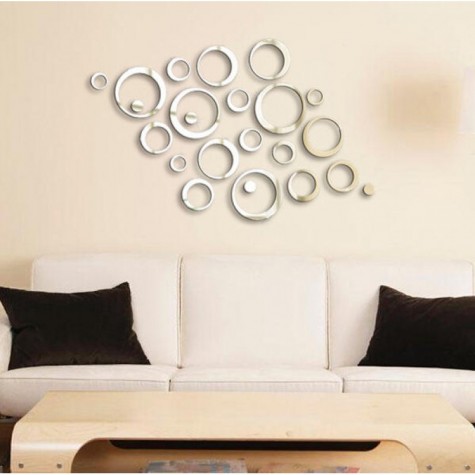 3D DIY Home Decor TV Wall Sticker Decoration Mirror Wall Stickers