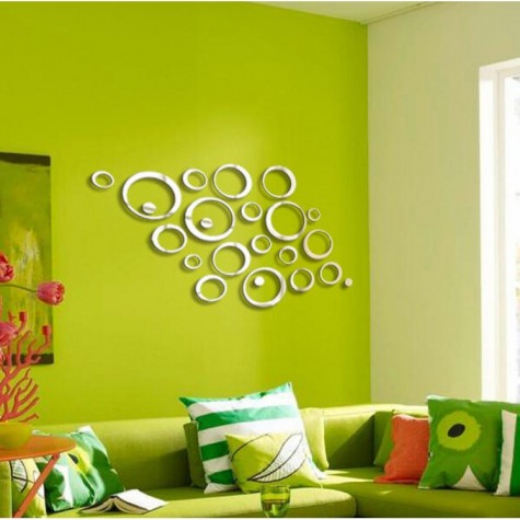 3D DIY Home Decor TV Wall Sticker Decoration Mirror Wall Stickers