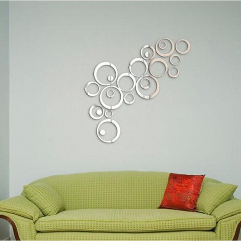 3D DIY Home Decor TV Wall Sticker Decoration Mirror Wall Stickers