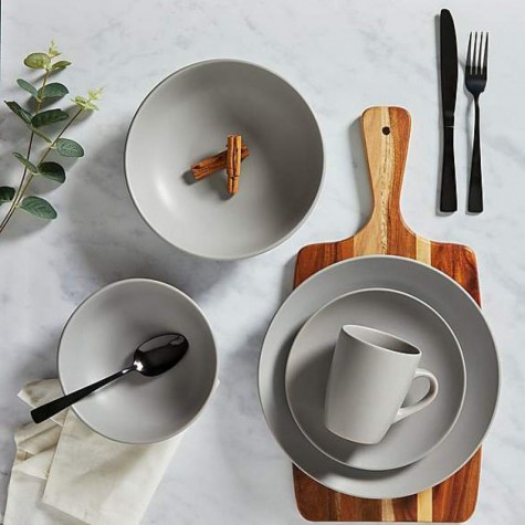 12 sets of cold gray tableware